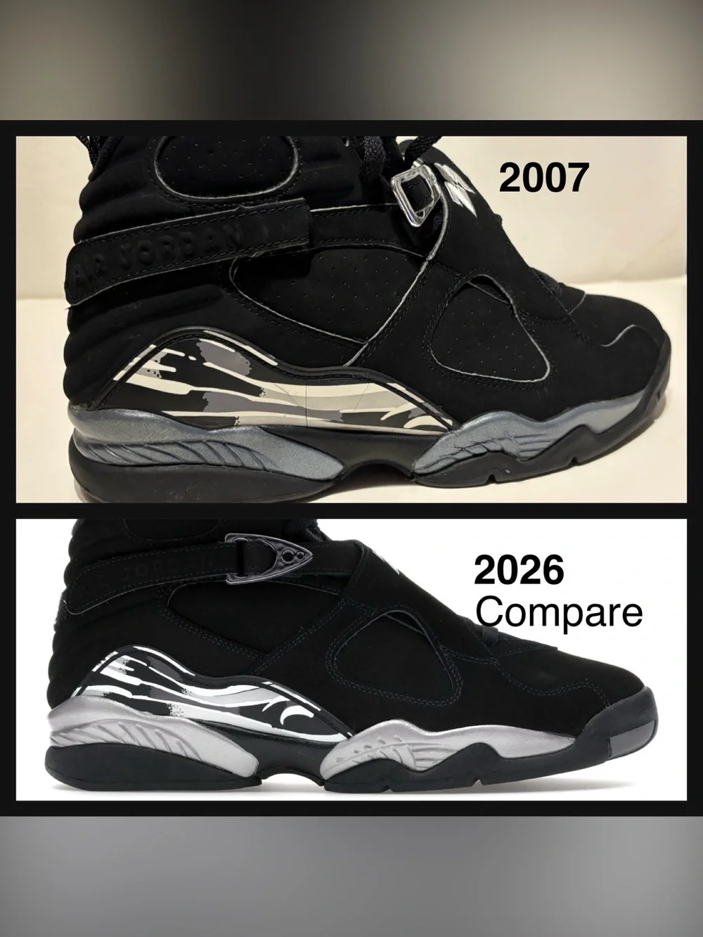 Vintage 2007 NIKE AIR JORDAN 8 VIII CHROME Sz 10 Supreme Sb I IV V VI XI X